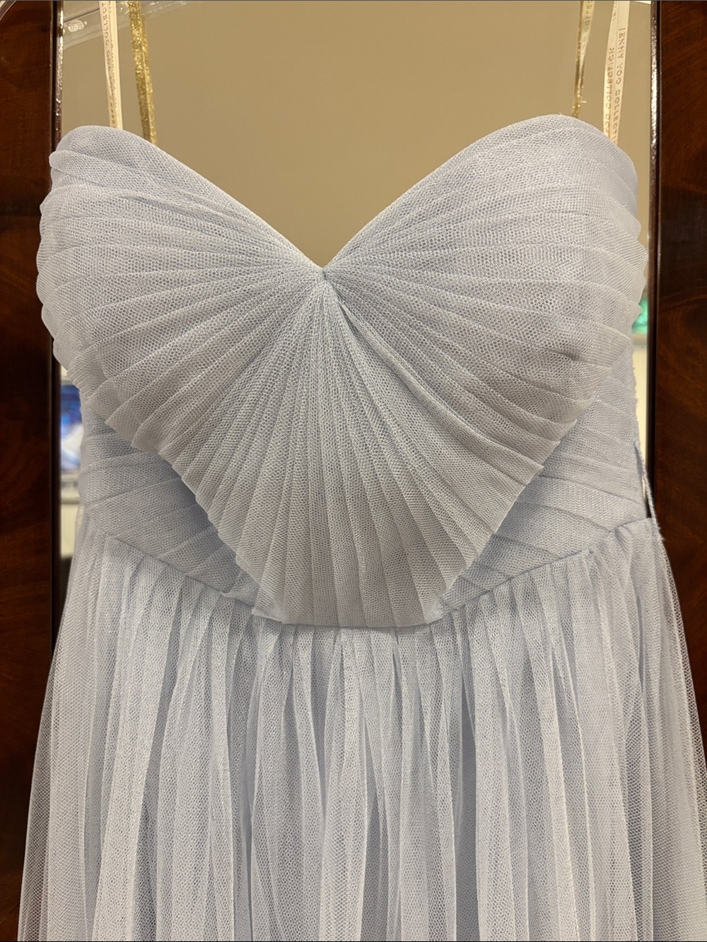 Jenny Yoo Light Blue strapless Annabelle tuille Satin Lined Dress size 4 - Picture 2 of 7